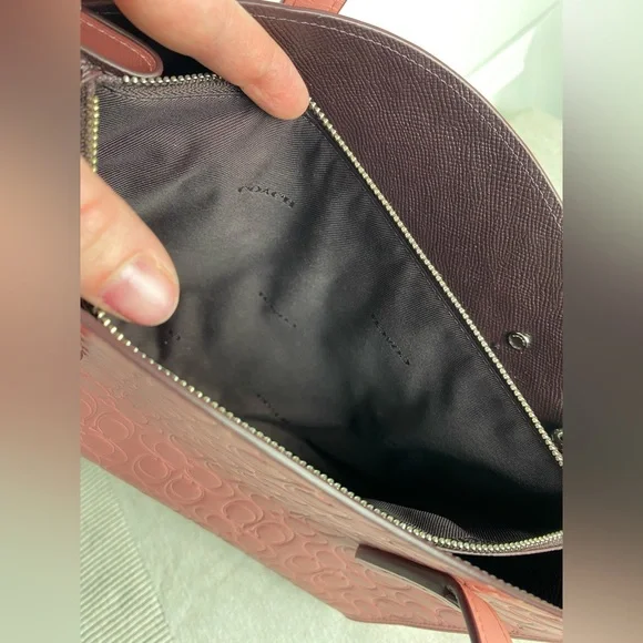 Coach Pink Embossed Tote Bag - Picture 7 of 9